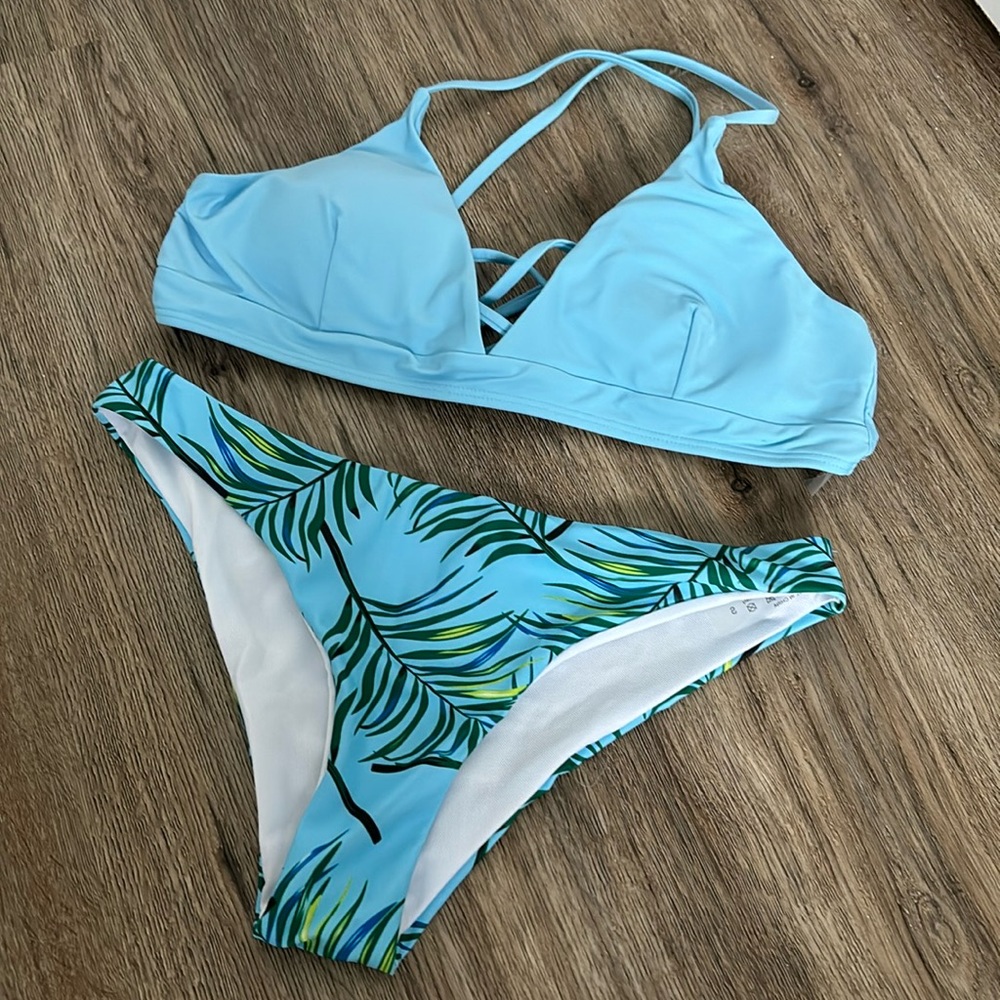 Tie Back Light Blue Bikini